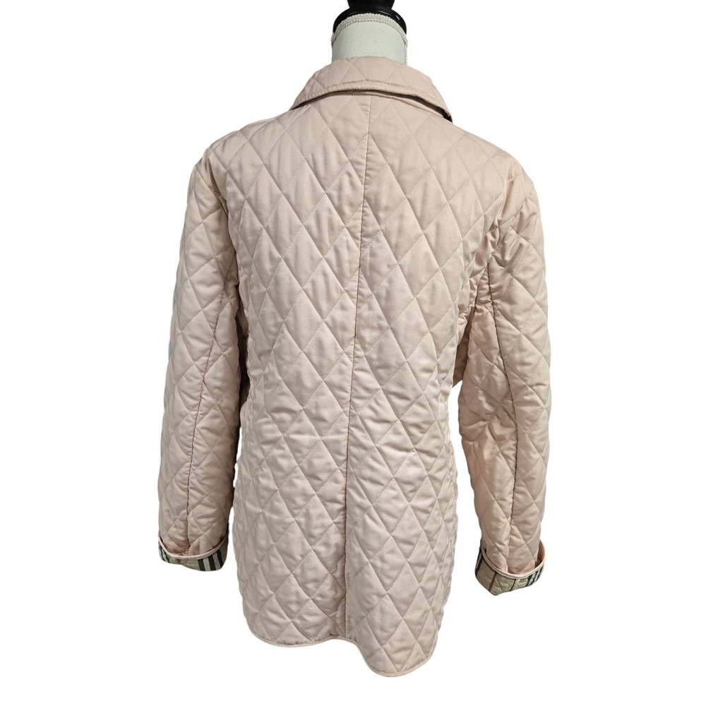 Burberry London Pink Quilted Jacket Nova Check Lining Made in England Womens L - Picture 2 of 16